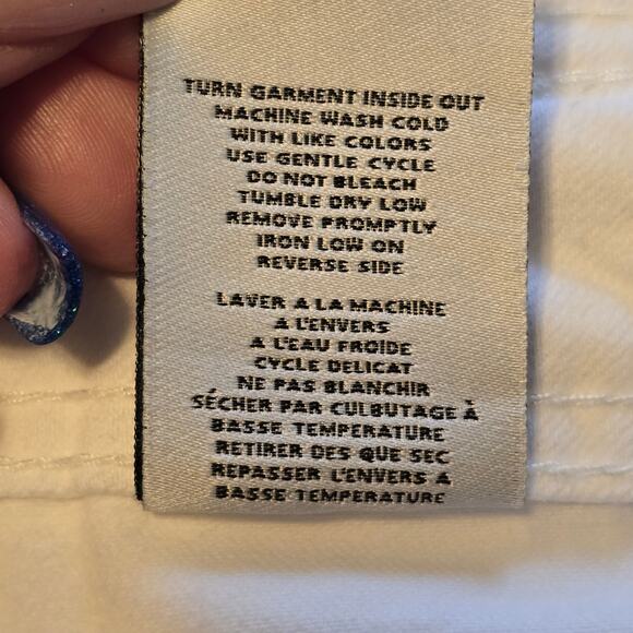 Oat Wide Leg Jeans Womens Size 10/30 White Raw Hem High Rise Stretch Clean Girl - Picture 5 of 12